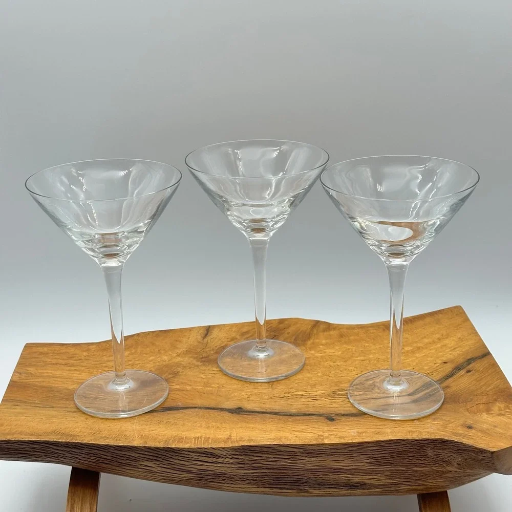 Vintage Martini Glasses Set of 3 Long‎ Stem